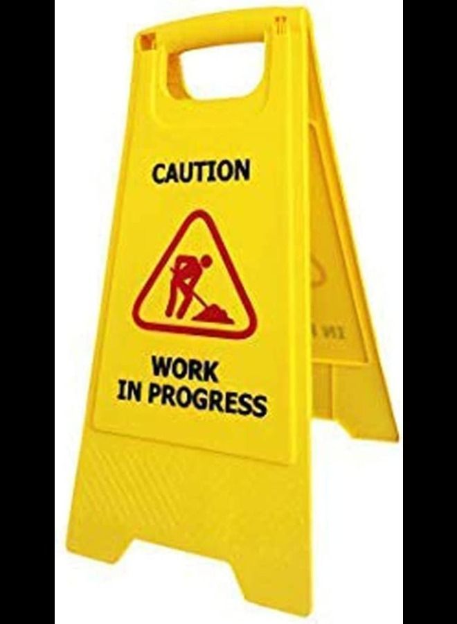 Work in Progress Plastic Caution Standing Board Sign Board  - Image 1