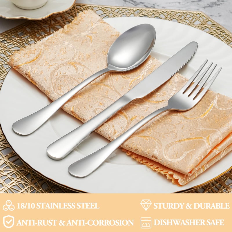 Mutnitt 30 Pcs Silverware Set Service For 6 Premium Stainless Steel Flatware Set Mirror Polished Cutlery Utensil Set Durable Kitchen Eating Tableware Set Include Fork Knife Spoon Set Dishwasher Safe - Image 3