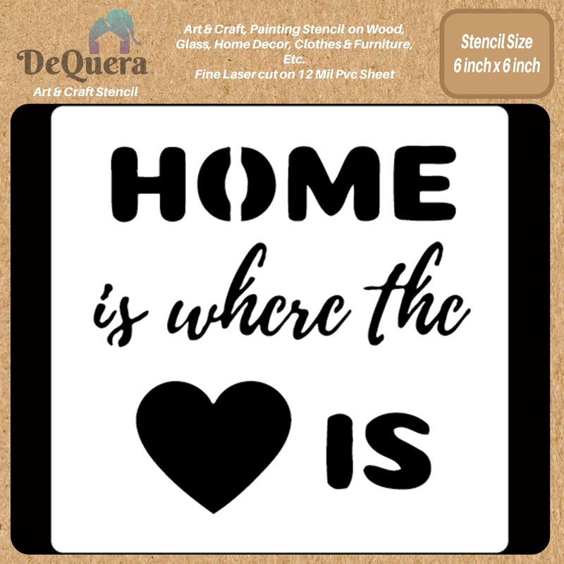 DeQuera Art Craft Stencil for Painting on Wood Funiture Wall use for Home Dcor Wardrobe Dcor Living Room Bedroom Study Room Size 6 x 6 inch D114 - Image 1