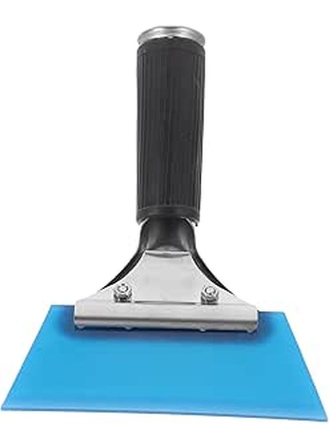 Blue Squeegee for Window Car Windshield Cleaning Compact Non Slip Handle for Mirrors Showers - Image 1