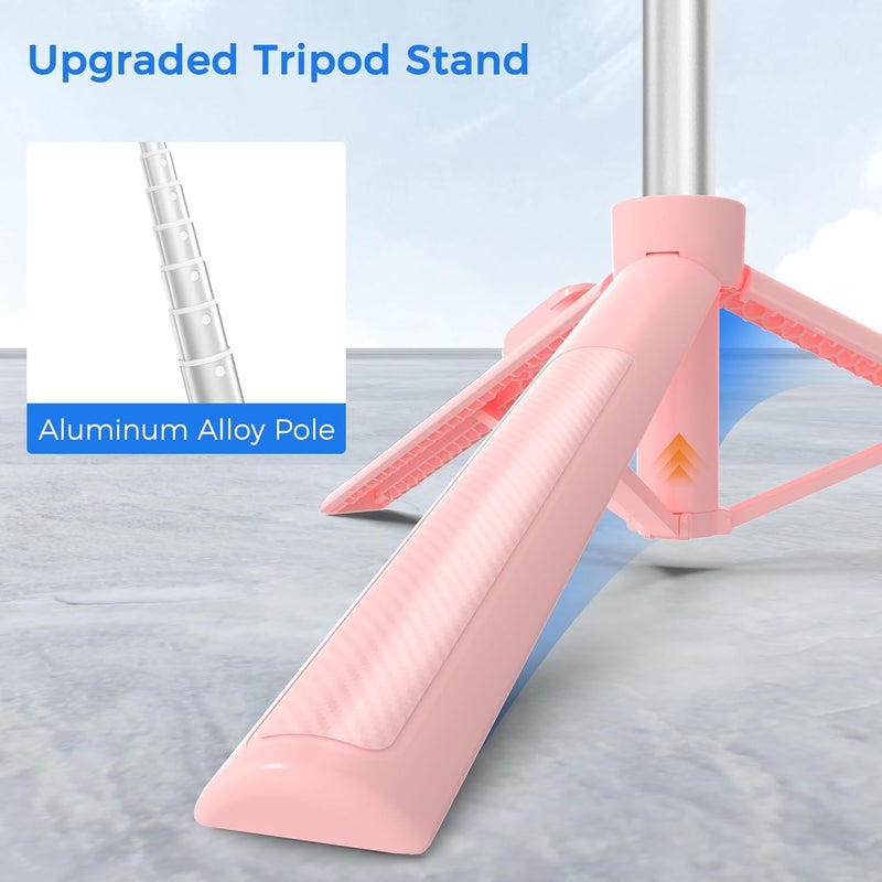 Liphisy Selfie Stick Travel Tripod for Cell Phone with Remote Control and Phone Holder, Extendable Selfie Stick for iPhone, iPhone Tripod for Video Recording, 50 Inch, Pink - Image 2
