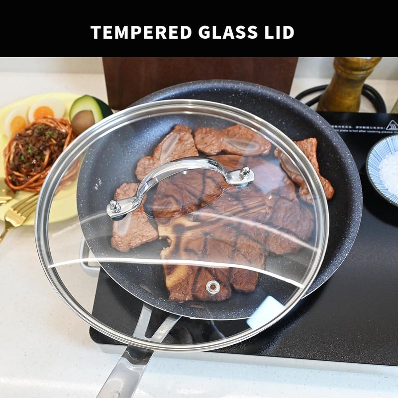 Antrader Tempered Glass Lid, 9.5 Inch Cookware Glass Replacement Cover For Any Pan/Fry Pan/Cookware (Inner Diameter: 9.5 Inch, Outer Diameter: 10 inch) - Image 5