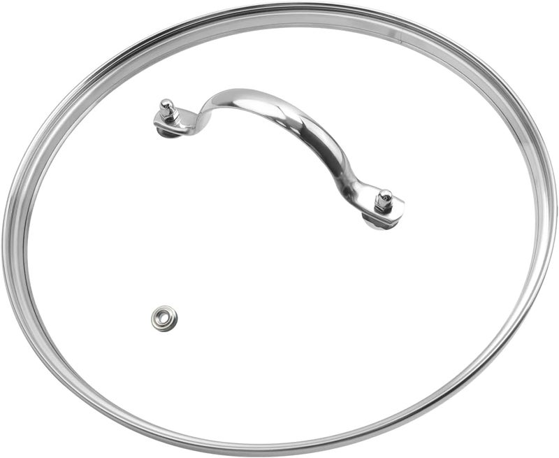 Antrader Tempered Glass Lid, 9.5 Inch Cookware Glass Replacement Cover For Any Pan/Fry Pan/Cookware (Inner Diameter: 9.5 Inch, Outer Diameter: 10 inch) - Image 1
