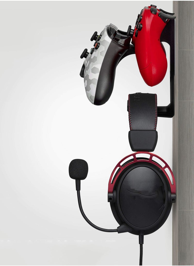 Excefore وحدة تحكم Gamepad وسماعة رأس مثبتة على الحائط لأجهزة Xbox ONE، وX-Series، وPS5، وPS4، وPS3، وSwitch، وSTEELSERIES Gamepads والمزيد، ابق منظمًا وخاليًا من البراغي  - Image 5