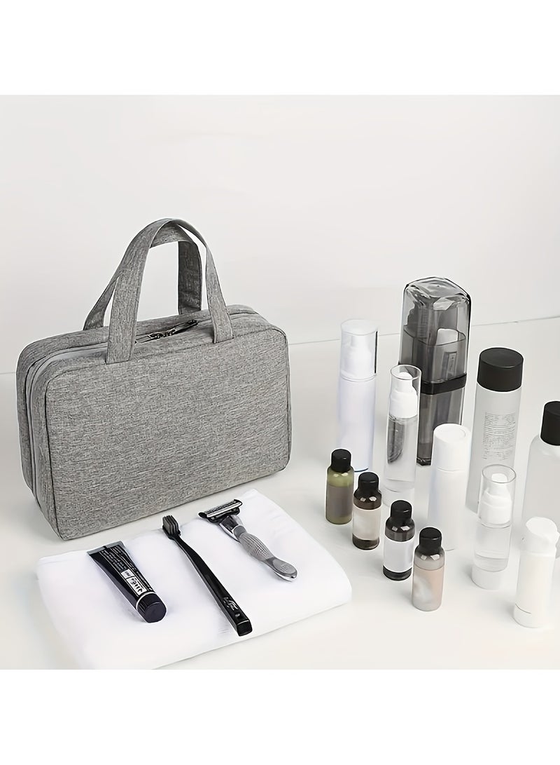 Multi-Pocket Travel Folding Wet and Dry Separation Toiletry Bag Cosmetic Organizer BagToiletry Bag Travel Cosmetic Bag with Hanging Hook Unisex Water-resistant Organizer for Makeup, Shaving Supplies - Image 3