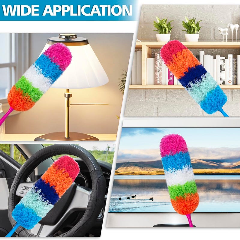 HDongany 2 Pack 22-Inch Rainbow Reusable Microfiber Dusters Bendable And Washable Feather Duster For Everyday Cleaning In Home  Library  Office  Car  And More - Image 4