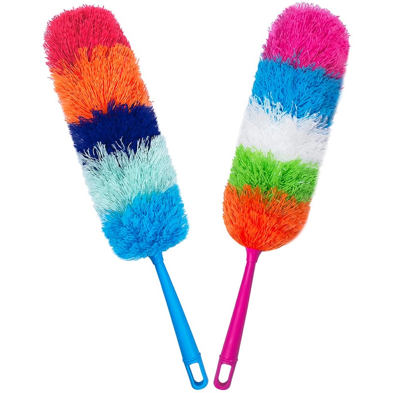HDongany 2 Pack 22-Inch Rainbow Reusable Microfiber Dusters Bendable And Washable Feather Duster For Everyday Cleaning In Home  Library  Office  Car  And More - Image 1