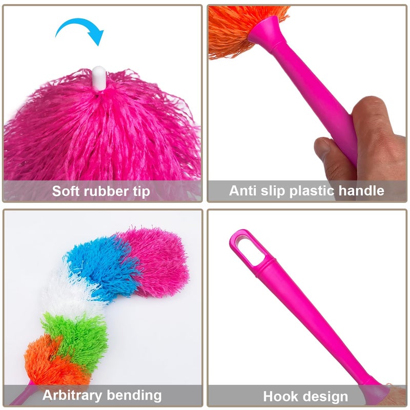 HDongany 2 Pack 22-Inch Rainbow Reusable Microfiber Dusters Bendable And Washable Feather Duster For Everyday Cleaning In Home  Library  Office  Car  And More - Image 3