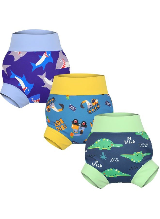 MooMoo Baby Reusable Swim Diapers 3 Pcs Waterproof Swimming Diapers for Baby Swim Lesson - Image 1