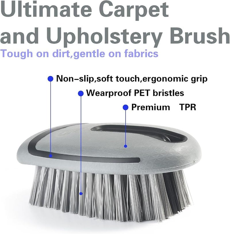 Bukela Carpet and Upholstery Cleaning Brush Soft Detailing Scrub Brush for Car Interior Leather Carpet Home Gray - Image 2