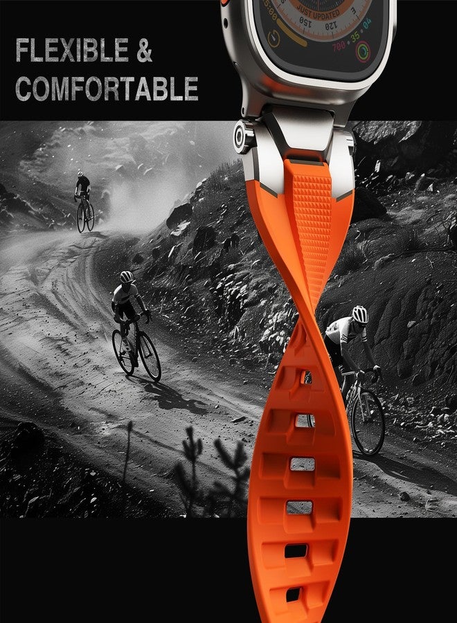 ULTIMAL Sport Band for Apple Watch 49mm/46mm/45mm/44mm, Soft TPU Strap with Stainless Steel Buckle & Connectors, Sweat-Resistant, Easy to Clean, Fits 155-225mm Wrist, for Apple watch Ultra 3/2/1, SE 3 - Image 5