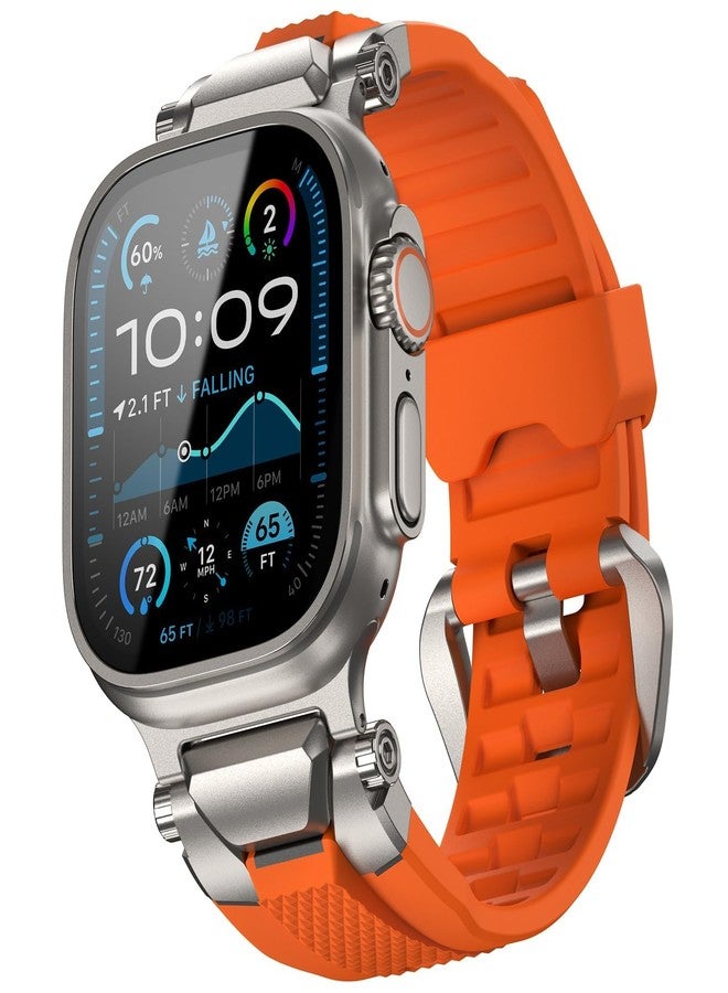 ULTIMAL Sport Band for Apple Watch 49mm/46mm/45mm/44mm, Soft TPU Strap with Stainless Steel Buckle & Connectors, Sweat-Resistant, Easy to Clean, Fits 155-225mm Wrist, for Apple watch Ultra 3/2/1, SE 3 - Image 1