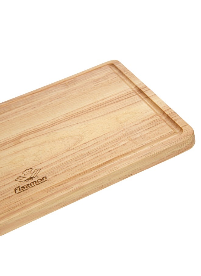 Fissman Wooden Cutting Board Set, Set of 3 Chopping Board with Wooden Stand | Rubber Wood Eco-Friendly | Chopping Board with Juice Groove for Kitchen, Cutting Meat, Vegetables, Fruits  - Image 4