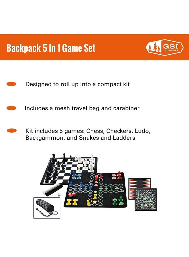Outside Inside Outside Inside Backpack 5-in-1 Board Games | Compact, Foldable, Magnetic, Travel Size for Camping and Travel  - Image 2