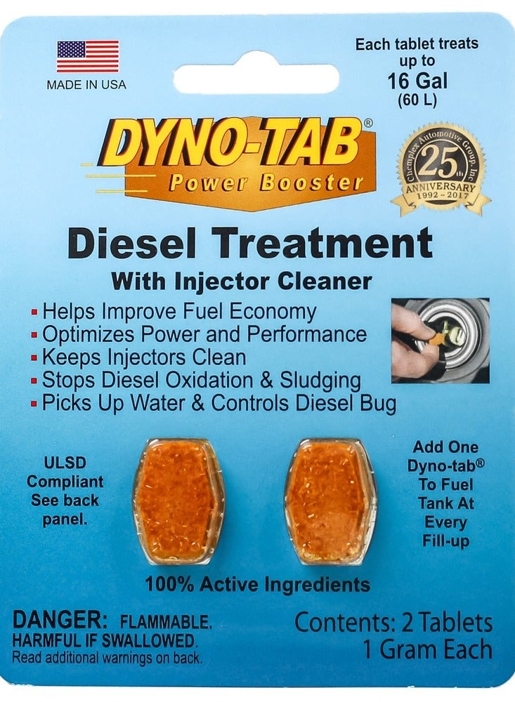 داينو-تاب منظف بخاخات الديزل DYNO TAB 45602 – يحسن كفاءة الوقود والأداء | يقلل الانبعاثات | يزيل الماء | عبوة 6 أقراص (قرص واحد يعالج حتى 60 لترًا) - Image 1