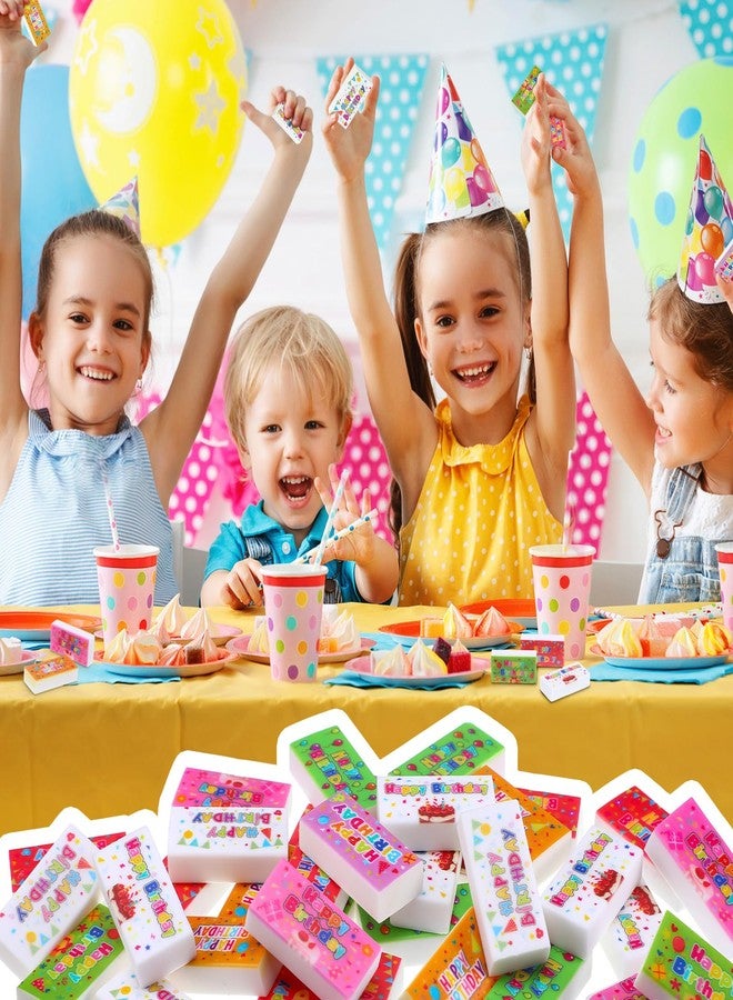 Dunzoom 100 Pcs Happy Birthday Erasers Bulk Mini Erasers for Classroom Fun Assortment Birthday Gifts for Back to School Teacher Reward Party Supplies, 8 Styles, 1.6 Inch - Image 5