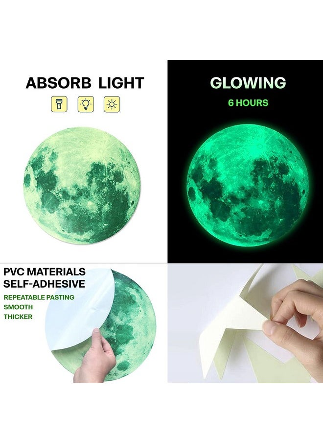 BLINKEEN - Glow In The Dark Stars For Ceiling, 893Pcs Wall Stickers Inculding Moon And Stars Decor, Glow In The Dark Wall Decals For Kids Room - Image 1