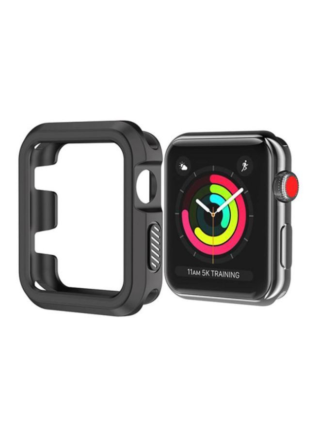 NIBEMINENT Rugged Armor Bumper Protective Case Cover For Apple Watch Series 1/2/3 38mm Black  - Image 2