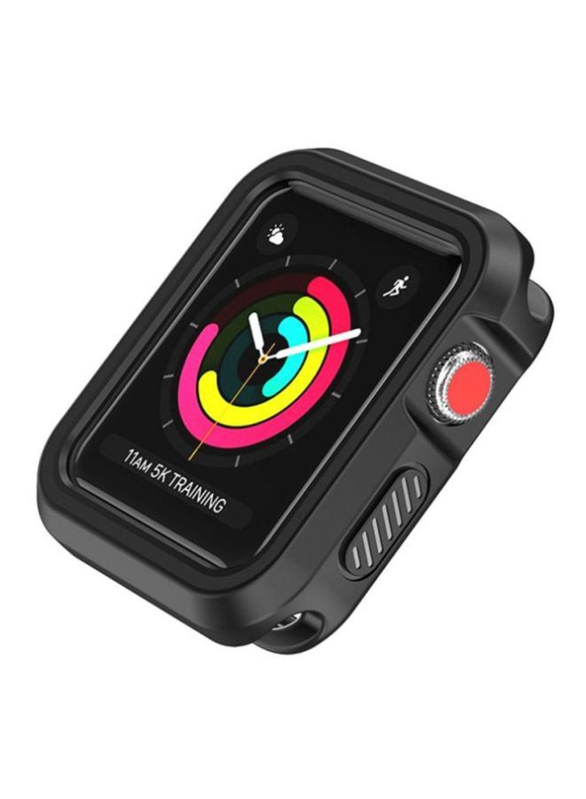 NIBEMINENT Rugged Armor Bumper Protective Case Cover For Apple Watch Series 1/2/3 38mm Black  - Image 4