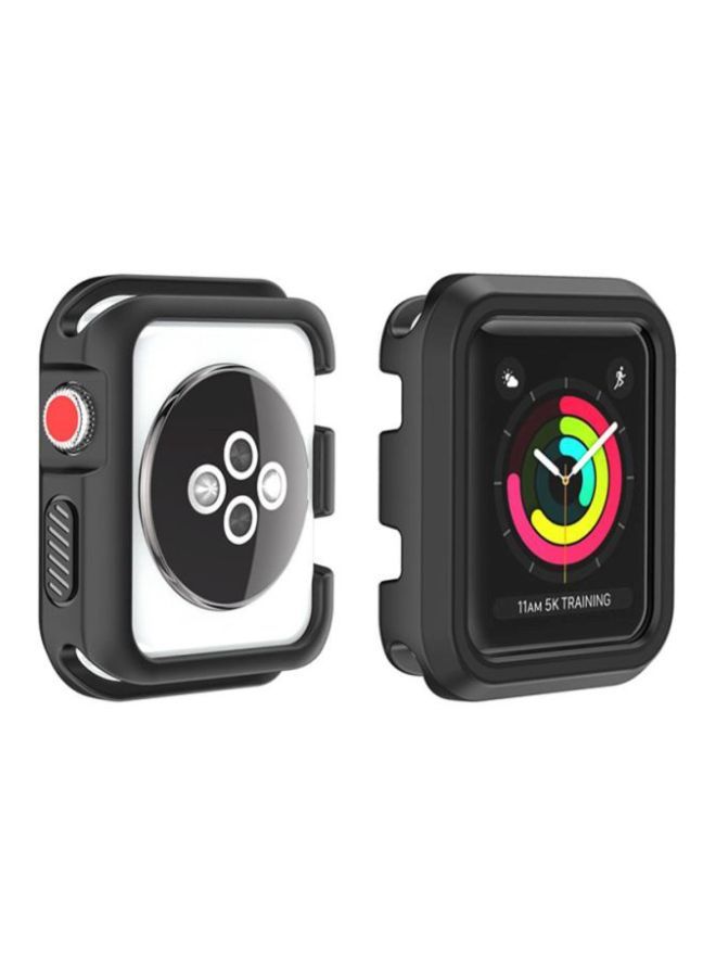NIBEMINENT Rugged Armor Bumper Protective Case Cover For Apple Watch Series 1/2/3 38mm Black  - Image 3