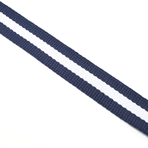 BC Belts Canvas Web Belt D-Ring Buckle 1.25" Wide Metal Tip Mulit-Color (Navy/Cream-XL) - Image 3
