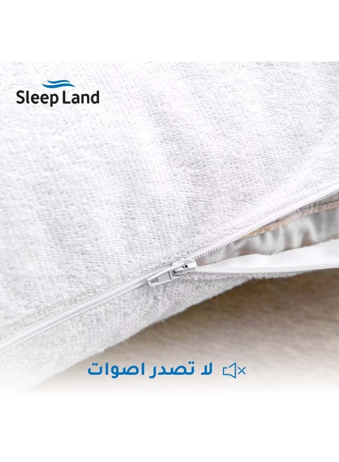 سليب لاند بكج ( لباد فندقي مقاس 160×200 سم ارتفاع 14 سم + طقم واقي مخدة + مفرش فندقي لون بيج مقاس 200×200سم ) - Image 5