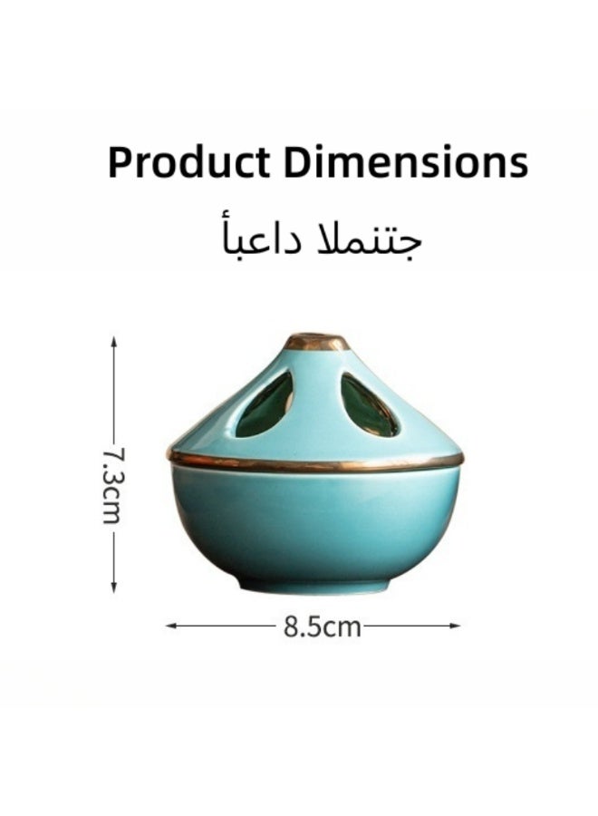Premium Ceramic Bakhoor Incense Burner - Traditional Handcrafted Arabic Design, Elegant Home Fragrance Censer for Oud & Sandalwood - Image 5