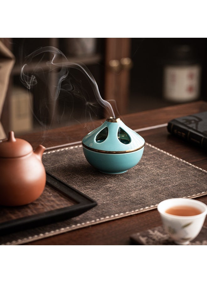 Premium Ceramic Bakhoor Incense Burner - Traditional Handcrafted Arabic Design, Elegant Home Fragrance Censer for Oud & Sandalwood - Image 2