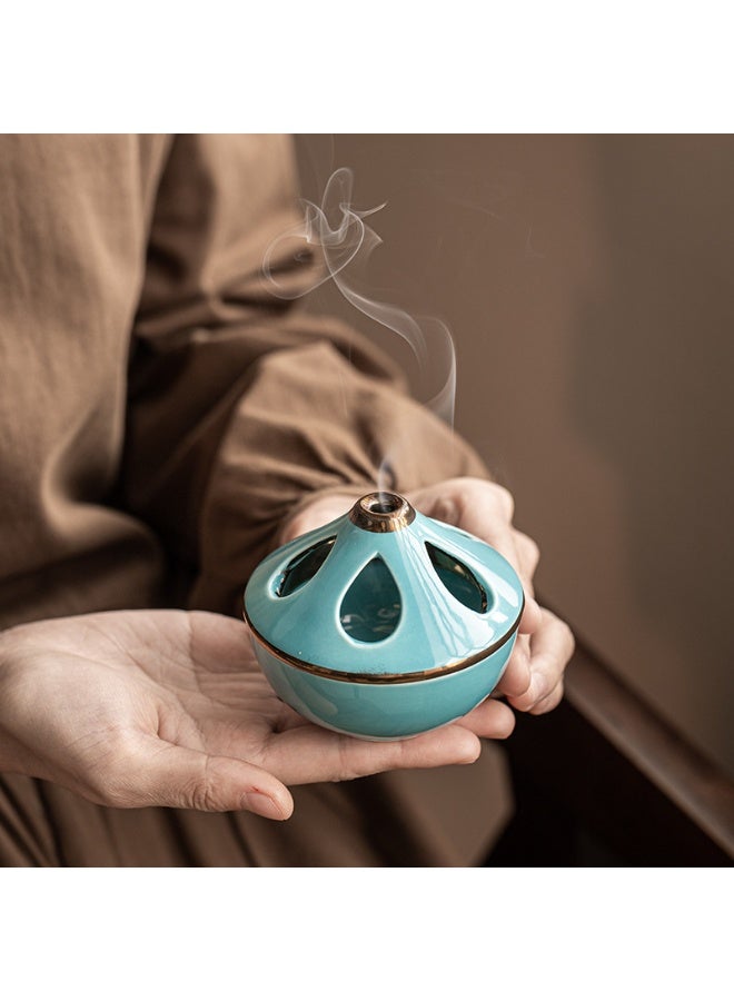 Premium Ceramic Bakhoor Incense Burner - Traditional Handcrafted Arabic Design, Elegant Home Fragrance Censer for Oud & Sandalwood - Image 3