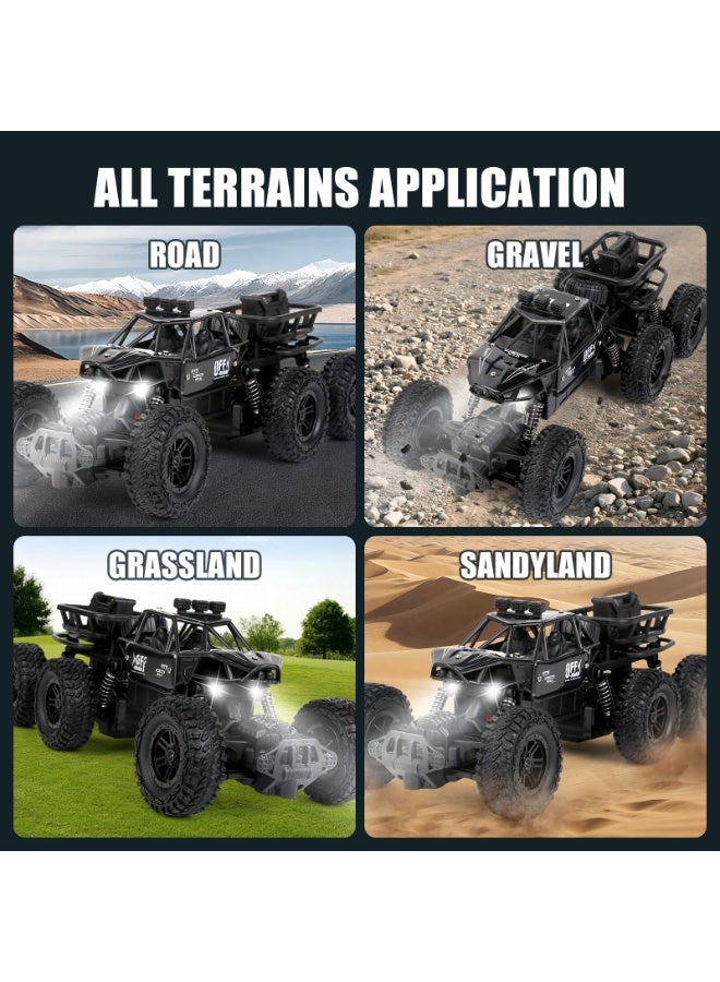 راكاي سيارة دفع رباعي بست عجلات، سيارة تسلق عالية السرعة على الطرق الوعرة للأطفال، سيارة لعبة كهربائية هدية عيد ميلاد للأطفال، ألعاب خارجية ممتعة (جهاز تحكم عن بعد 2.4 جيجاهرتز، تصميم مقاوم للماء) - Image 2