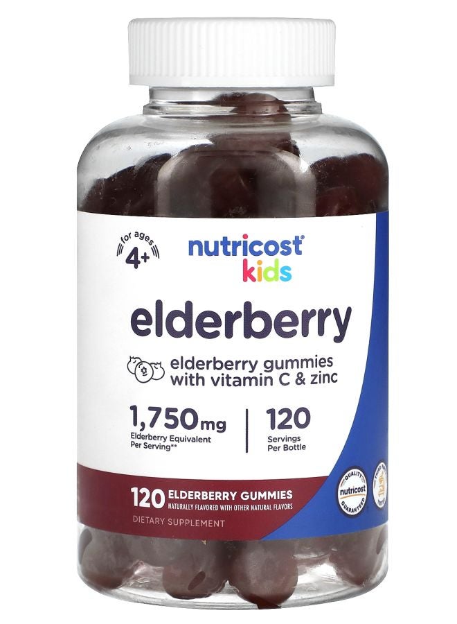 Nutricost Kids Elderberry Ages 4+ 1750 mg 120 Gummies - Image 1