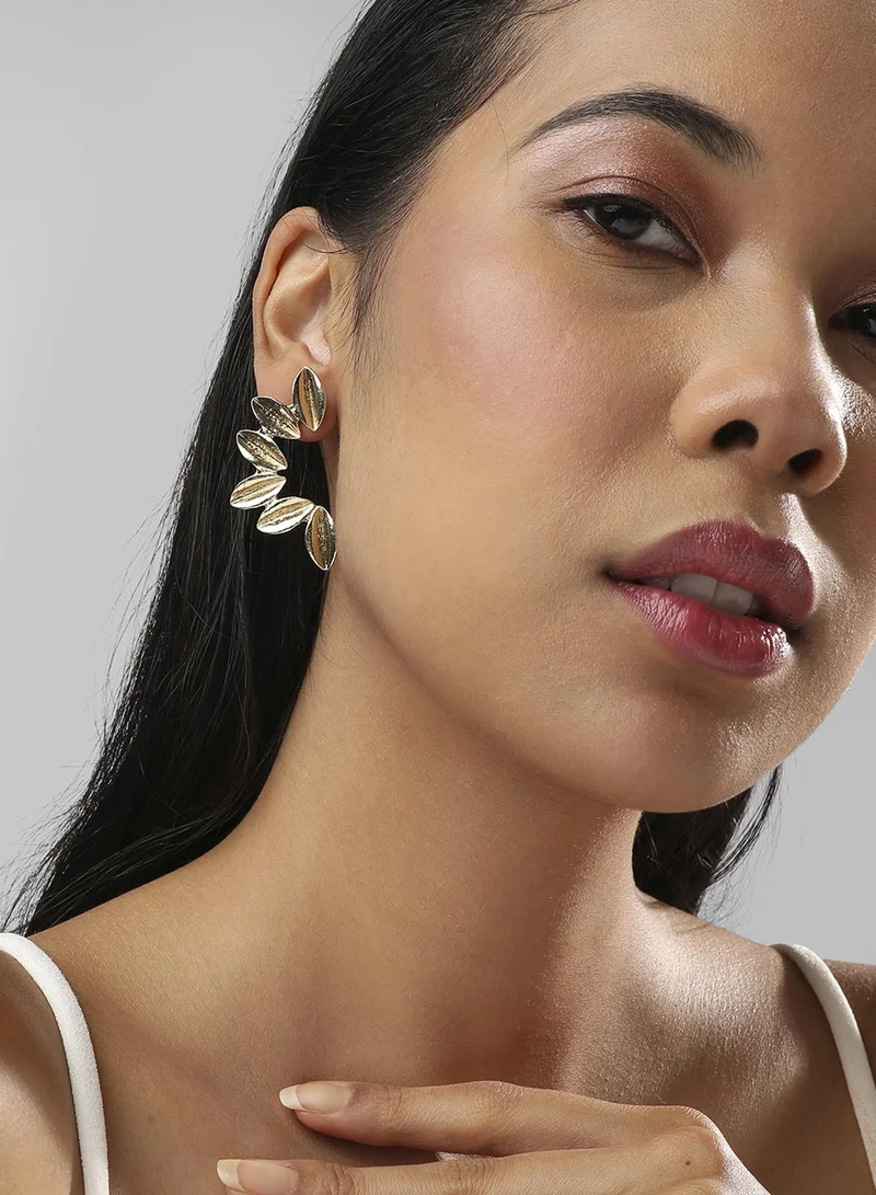 Sohi  Metallic Floral Leaf Artificial Drop Earring Jewellery for Women | Best Price UAE