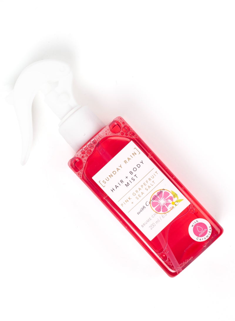 Sunday Rain Pink Grapefruit & Sea Salt Hair & Body Mist with Ceramides – Refreshing Fragrance Spray for Hair & Skin, Hydrating & Nourishing Mist, 200ml - Image 1