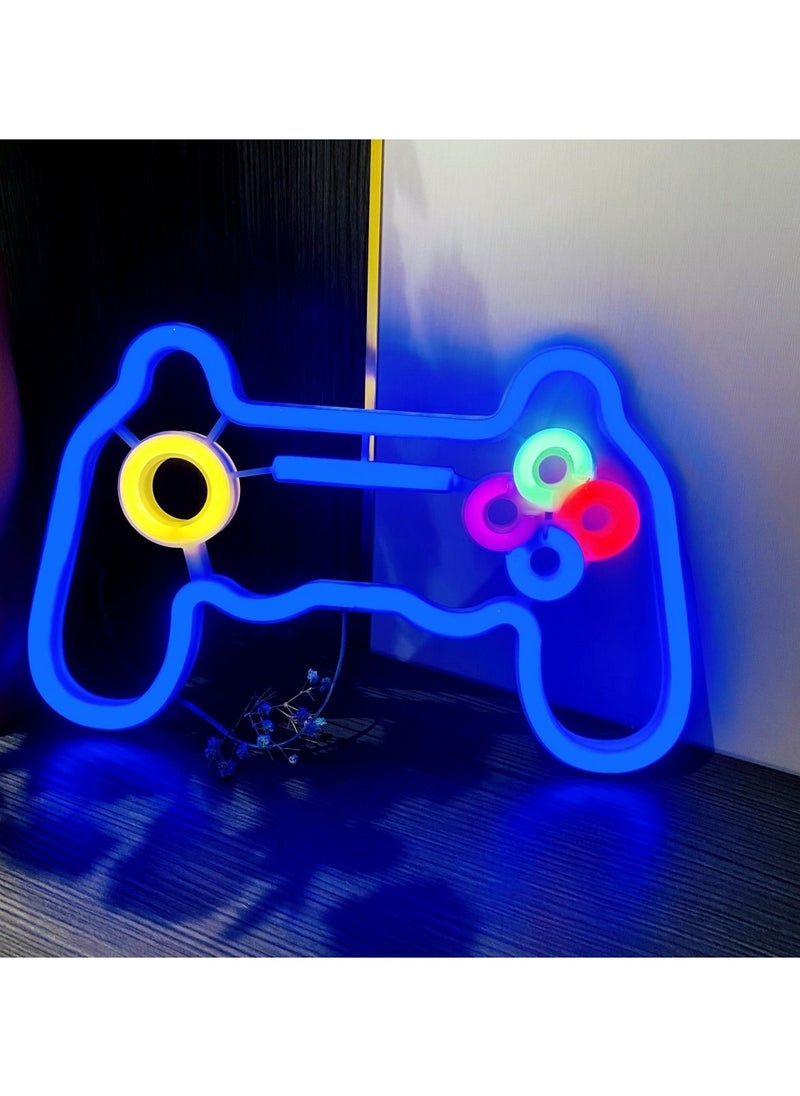HFN Neon Signs LED Gamepad Shaped Lights Wall Decor Blue  - Image 2