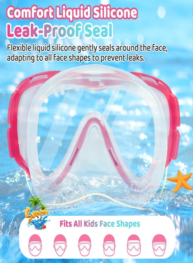 Vvinca 2 Pack Snorkeling Gear for Kids Dry Top Kids Snorkel Set for Boys Girls Junior Youth Children Age 4-14 Swim Goggles with Nose Cover Anti-Fog Panoramic View Adjustable Elastic Diving Mask - Image 5