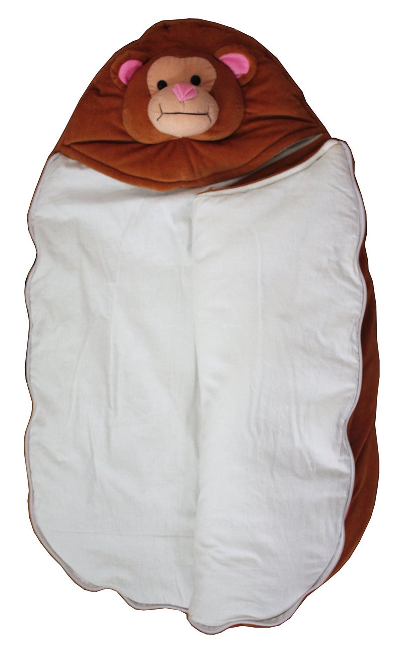Amardeep Cute Cartoon Face Baby Sleeping Bag Cum Baby Carry Bag (Brown) - Image 2