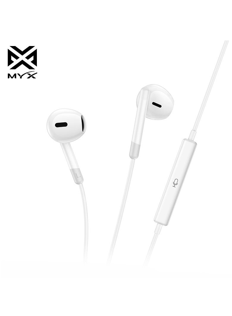 MYX MY109 Type-C Digital Wire Control Earphones With Microphone – Premium Sound Experience - White - Image 5