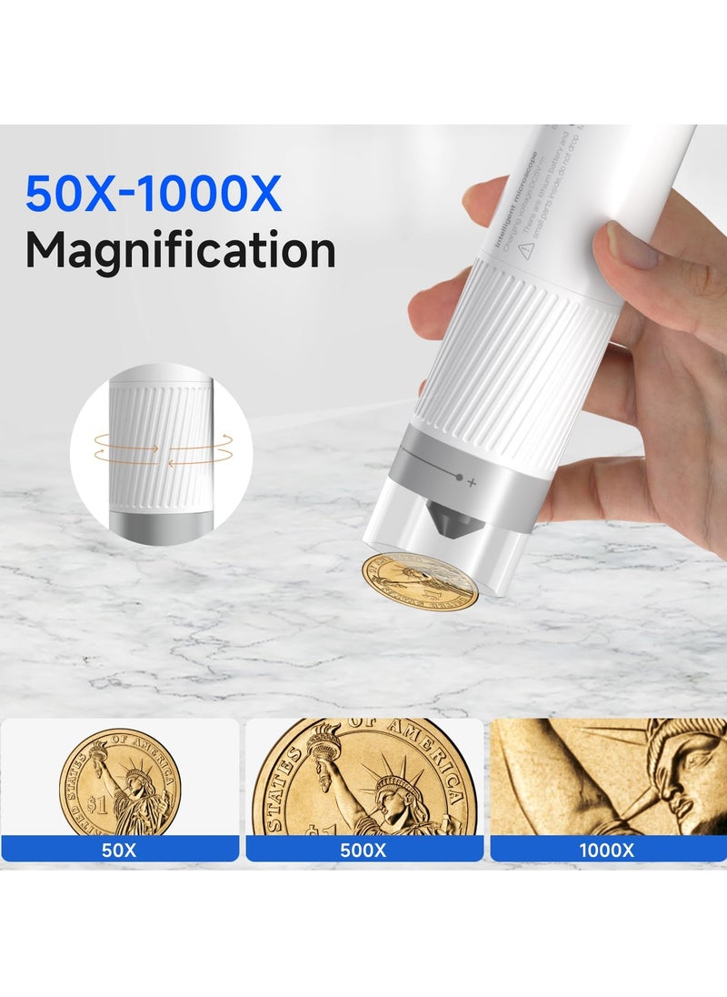 SYOSI - M1 Digital Microscope WiFi 1000X HD Mini Coin Microscope Camera Portable Handheld USB Microscope for Adults Kids, Compatible with iPhone Android iPad Computer - Image 1