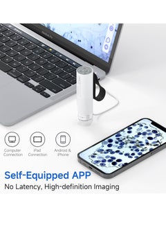 SYOSI مجهر رقمي M1 مزود بكاميرا واي فاي 1000X HD صغير محمول باليد USB ميكروسكوب للأطفال والكبار، متوافق مع أجهزة iPhone وAndroid وiPad والكمبيوتر  - Image 5