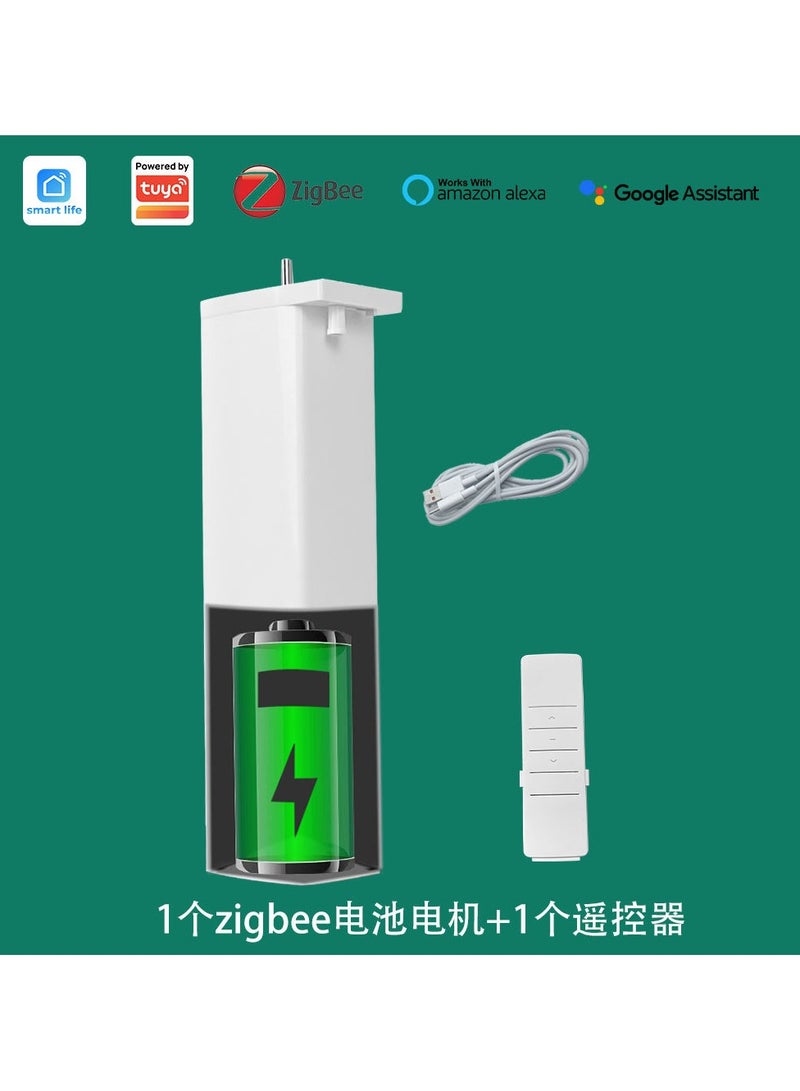 AROAQ Tuya Zigbee Lithium Battery Smart Curtain Motor Wiring-free Rechargeable Electric Curtain Motor Type C 5V - Image 1