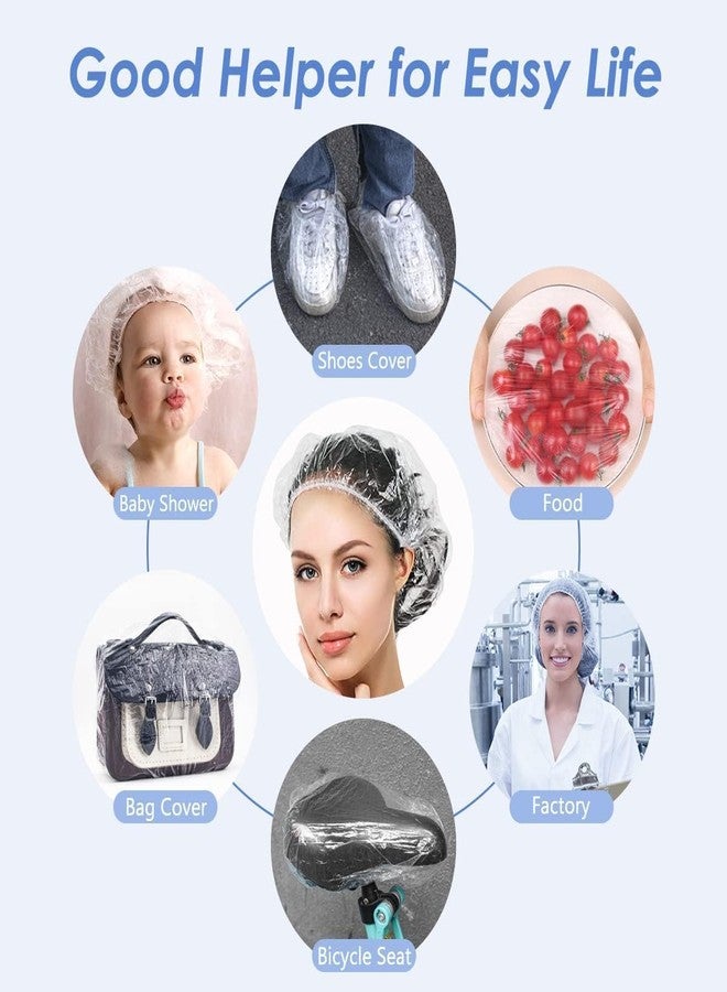 C-Cure Disposable Shower Cap | Waterproof Bath Cap for Women and Men | Larger and Thicker Water proof Caps for Women Spa, Home Use, Hotel, Hair Dye and Hair Salon (Transparent Standard Size, 200, count) - Image 5