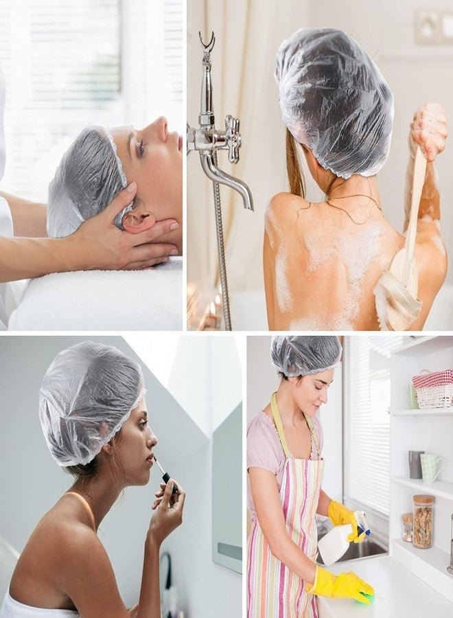 C-Cure Disposable Shower Cap | Waterproof Bath Cap for Women and Men | Larger and Thicker Water proof Caps for Women Spa, Home Use, Hotel, Hair Dye and Hair Salon (Transparent Standard Size, 200, count) - Image 2