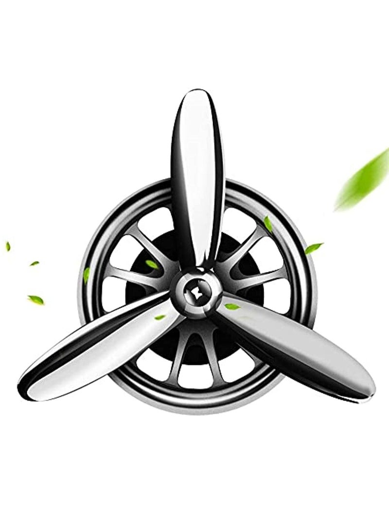 Y&D Car Air Fresheners Vent Clip Essential Oil Fragrance Diffuser Decoration Purifier Force I Spin Propeller Gift Silver - Image 1