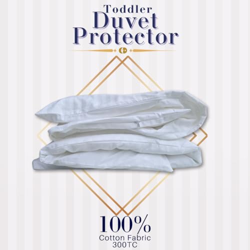 Continental Bedding Duvet Cover Protector for Toddler Comforter, 100% Cotton, Zipper to Block Blanket from Dust Fits Standard Crib & Toddler Bed, 33x42 Inch, White - Image 4