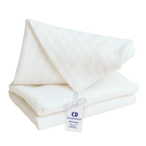 Continental Bedding Duvet Cover Protector for Toddler Comforter, 100% Cotton, Zipper to Block Blanket from Dust Fits Standard Crib & Toddler Bed, 33x42 Inch, White - Image 2