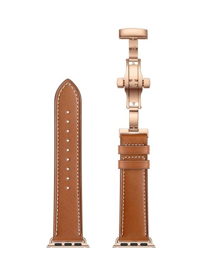 NIBEMINENT Replacement Strap For Apple Watch Series 7 41mm/6,SE,5,4 40mm/3,2,1 38mm Brown - Image 1