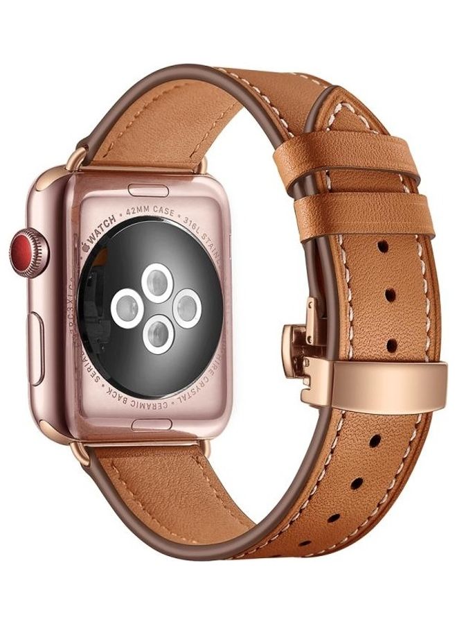 NIBEMINENT Replacement Strap For Apple Watch Series 7 41mm/6,SE,5,4 40mm/3,2,1 38mm Brown - Image 4