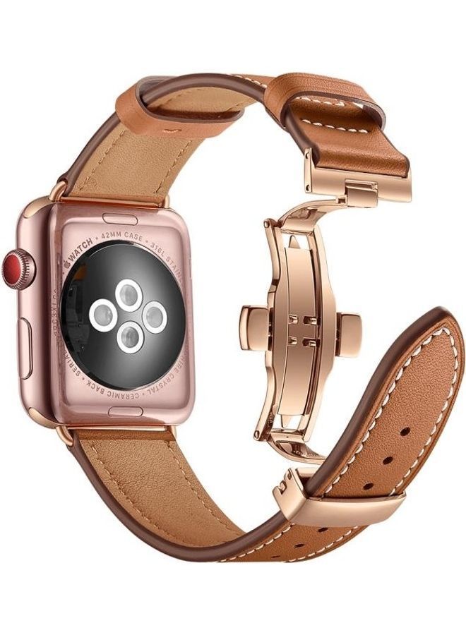 NIBEMINENT Replacement Strap For Apple Watch Series 7 41mm/6,SE,5,4 40mm/3,2,1 38mm Brown - Image 5