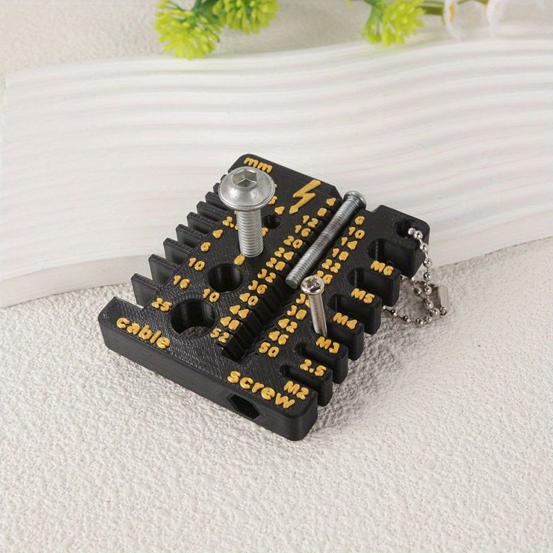 Red Caliper Screw Measuring Tool Portable Double Sided Gauge For Electrical Repair - Image 1