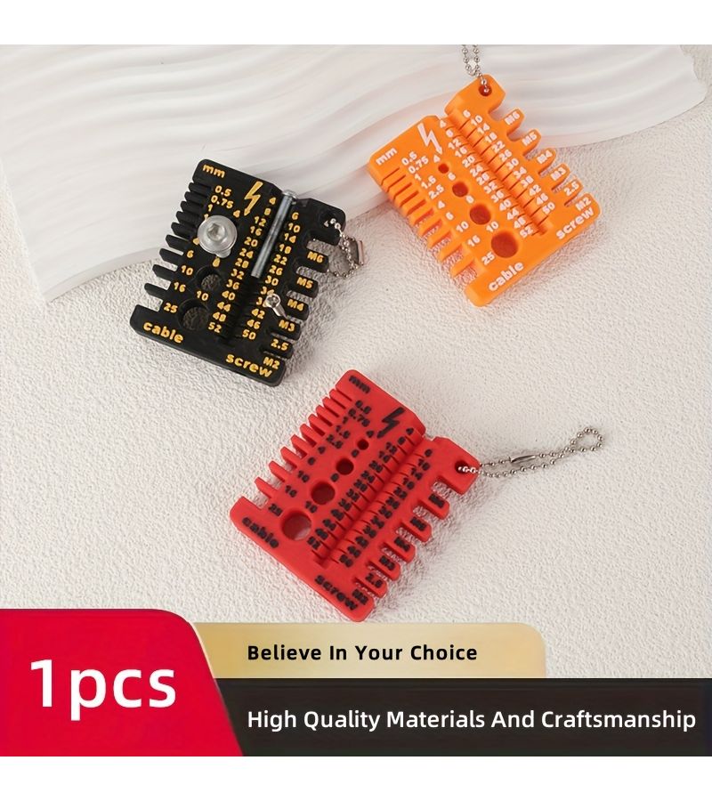 Red Caliper Screw Measuring Tool Portable Double Sided Gauge For Electrical Repair - Image 2